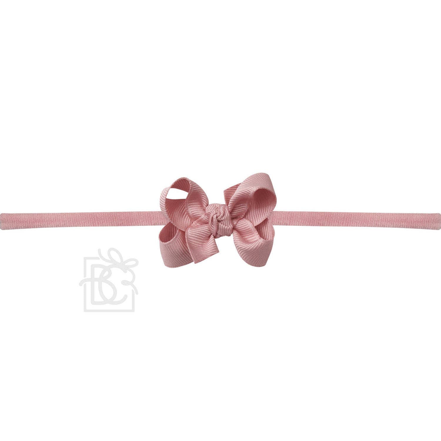 1/4" NYLON PANTYHOSE HEADBAND W/SIGNATURE GROSGRAIN BOW: L. PINK / 5.5" Huge