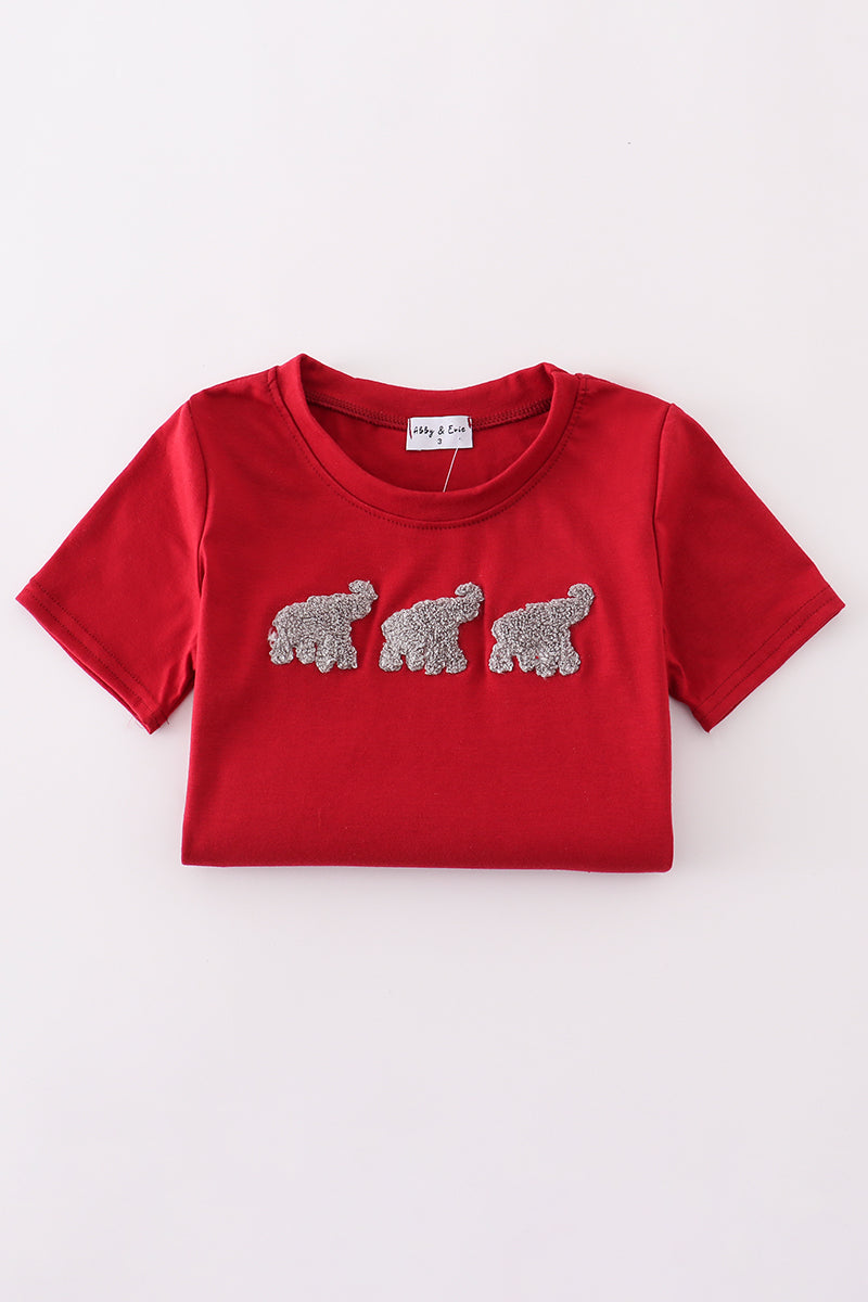 Alabama elephant french knot top