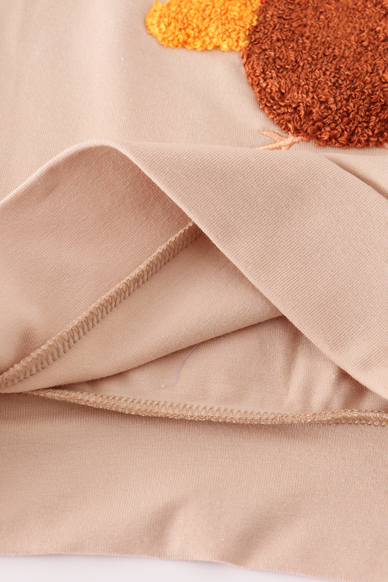 Beige turkey french knot top- In stock