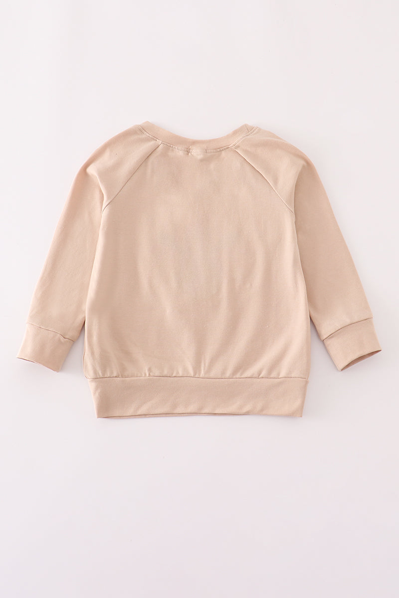 Beige turkey french knot top- In stock