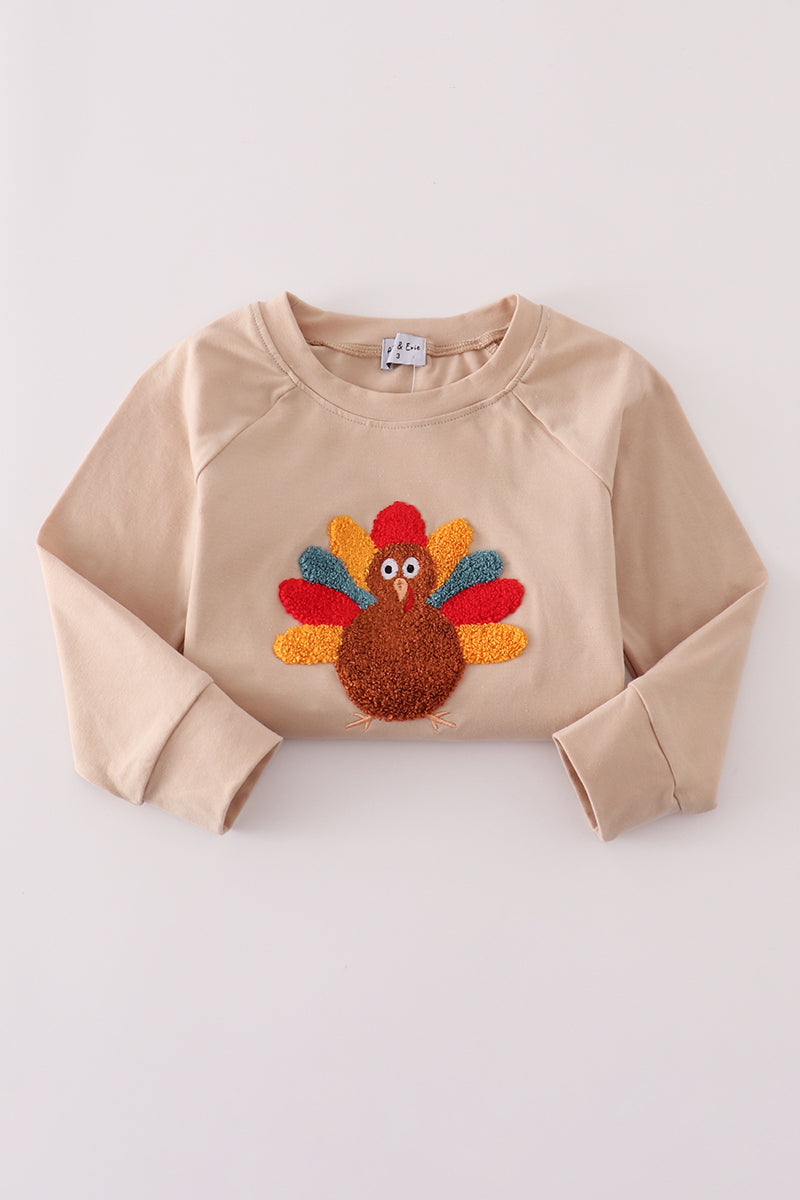 Beige turkey french knot top- In stock