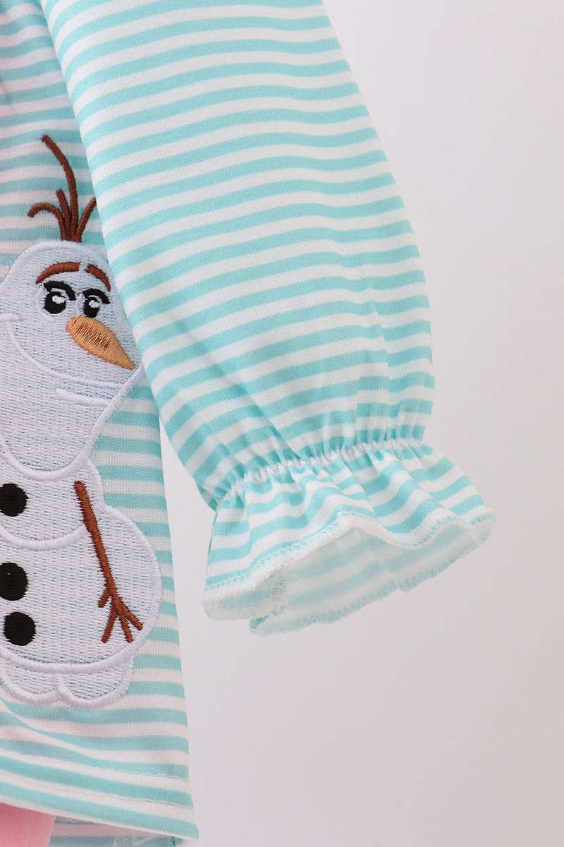 Blue character embroidery ruffle bubble