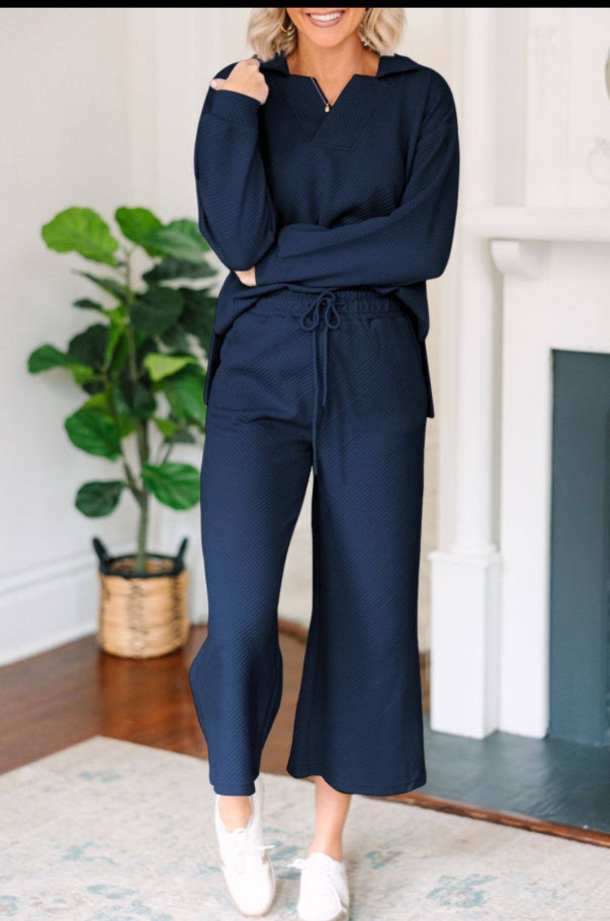 PREORDER Black Textured Lounge Set