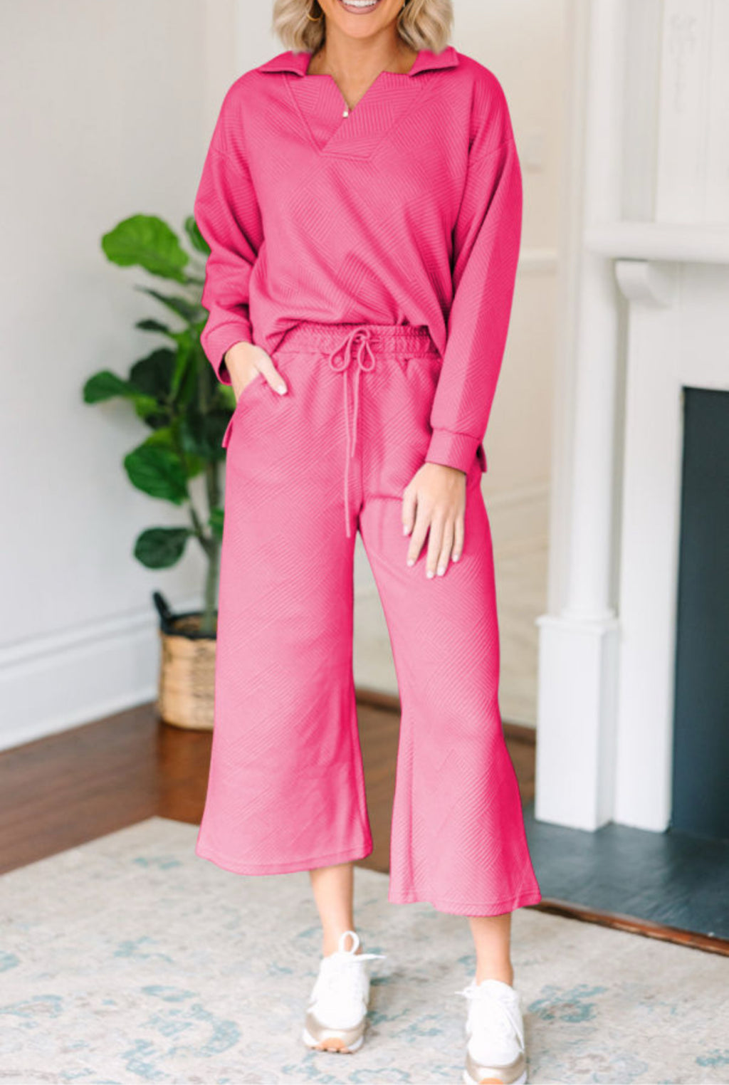 PREORDER Black Textured Lounge Set