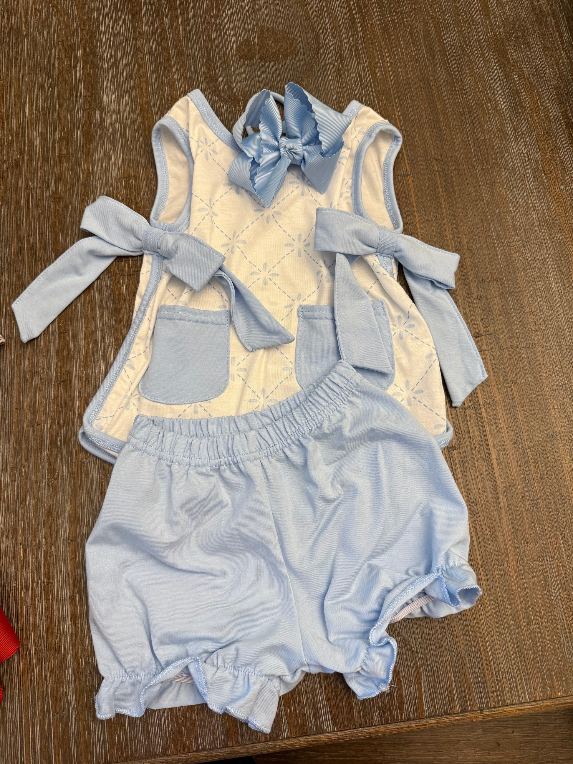 Blue Bow Set- Girls