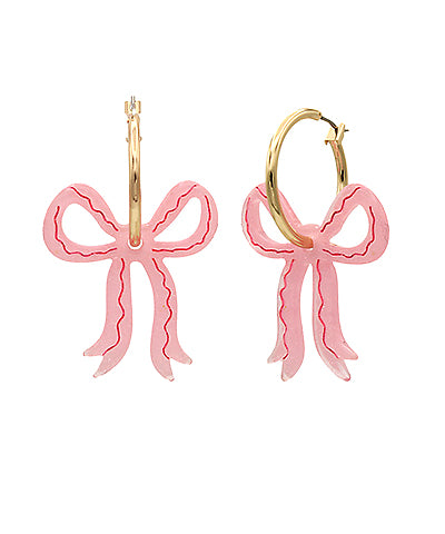 Bow Earrings- Pink