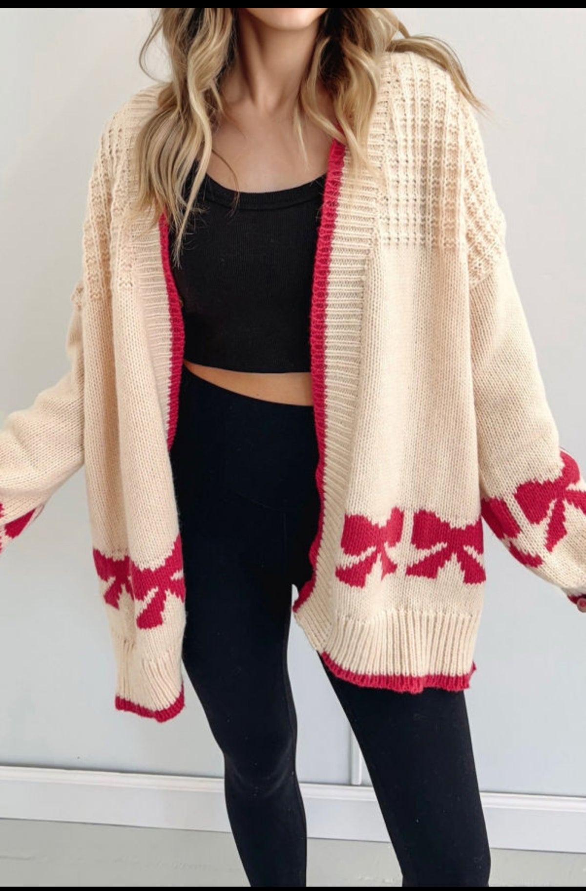 Red Bow Cardigan