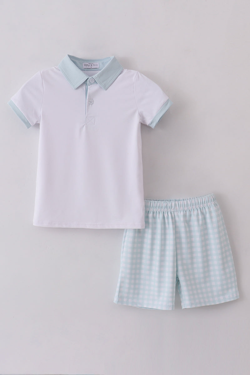 Blue active shorts set