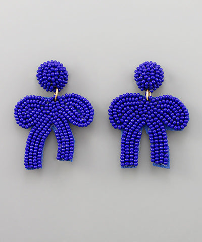 Blue Bow Earrings