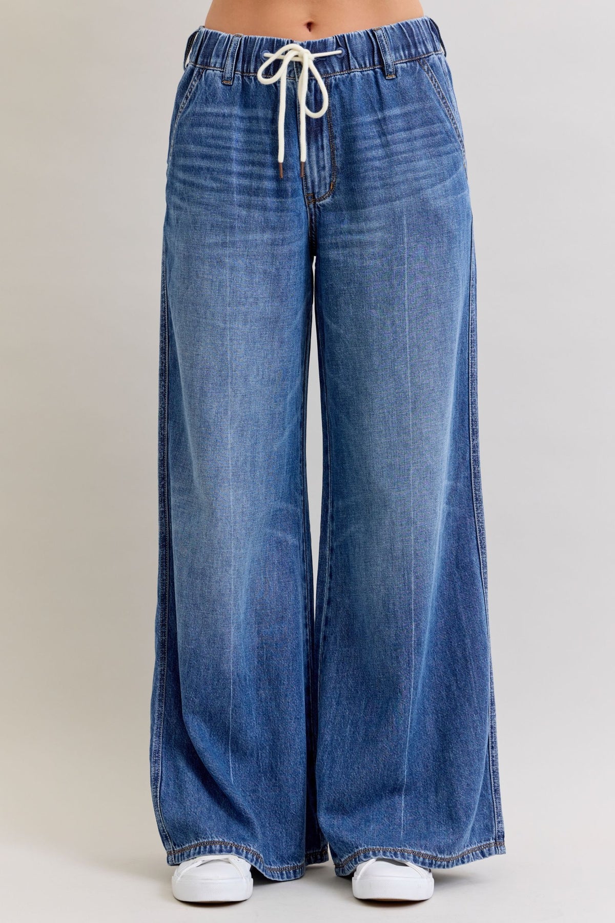 JUDY BLUE Palazzo Featherweight Rigid Elastic Jeans