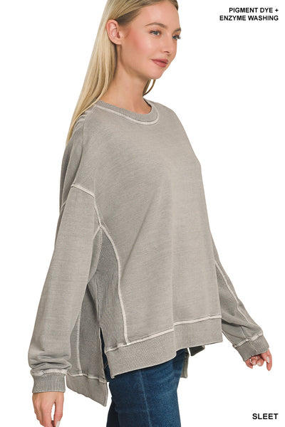 FRENCH TERRY PIGMENT DYE & ENZYME WASHING PULLOVER