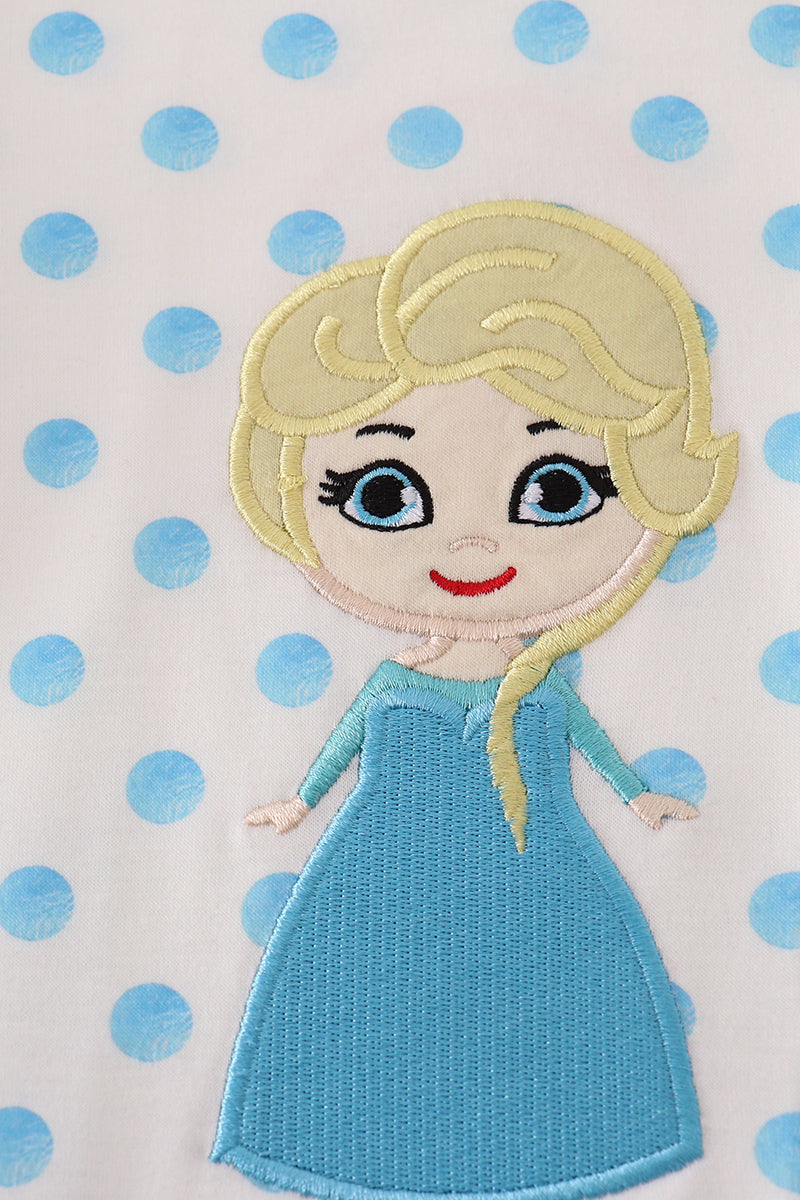 Blue character applique romper