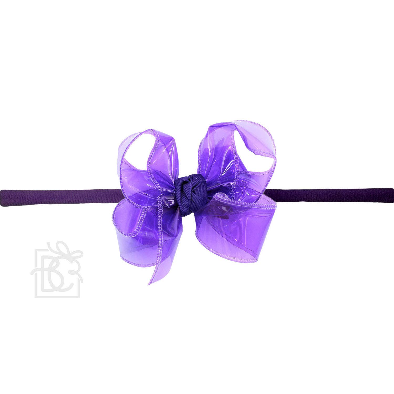 1/4" PANTYHOSE HEADBAND W/WATERPROOF BOW: 5.5" Huge - 2.5" Ribbon / LIGHT ORCHID