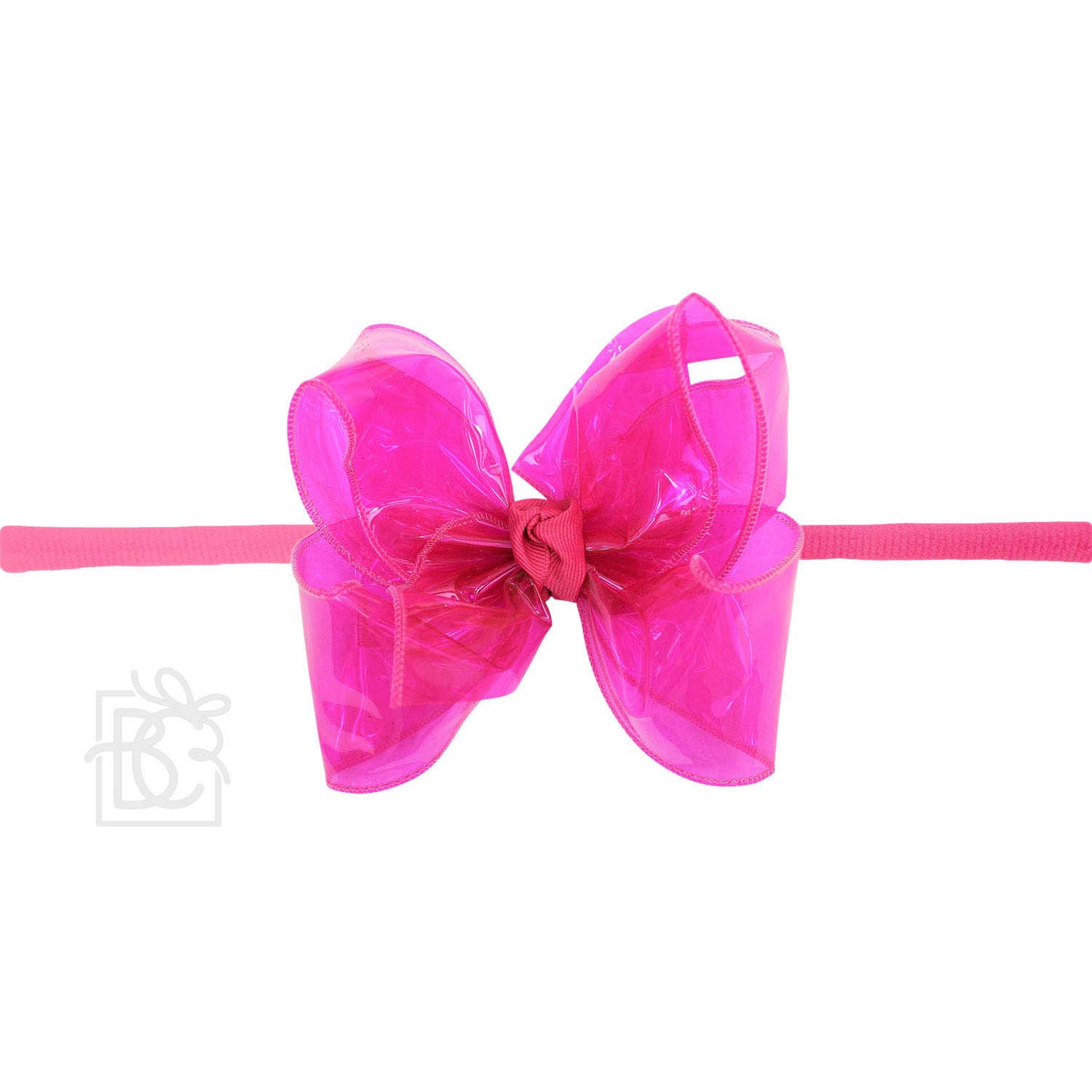 1/4" PANTYHOSE HEADBAND W/WATERPROOF BOW: 5.5" Huge - 2.5" Ribbon / LIGHT ORCHID
