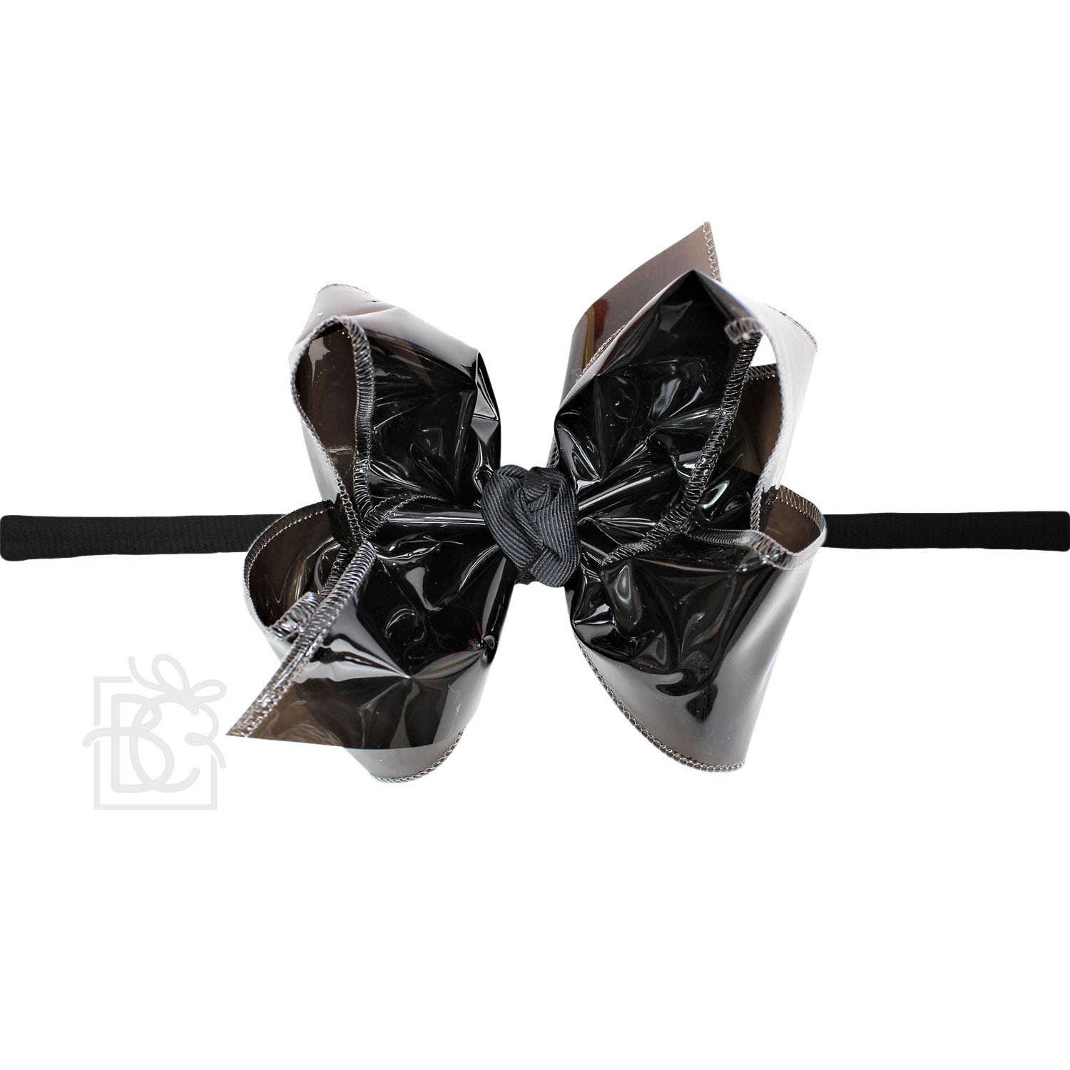 1/4" PANTYHOSE HEADBAND W/WATERPROOF BOW: 5.5" Huge - 2.5" Ribbon / PINK